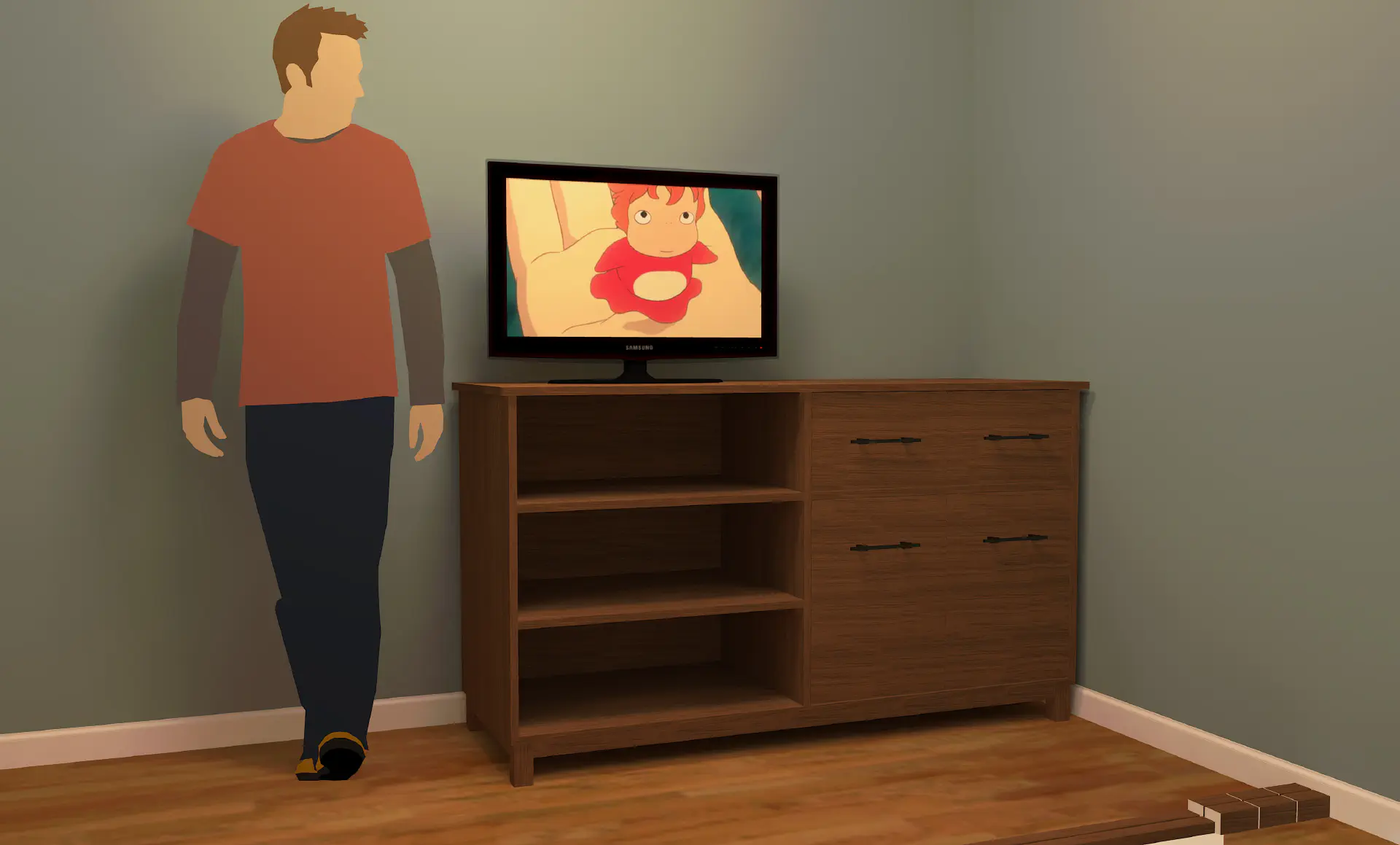 A 3D model of my office with the cabinet